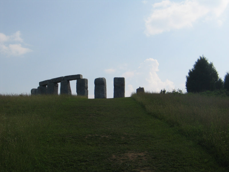 Walking up on Foamhenge.