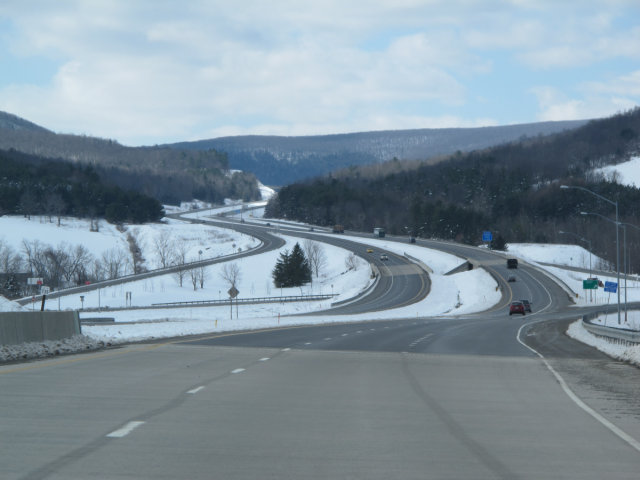 US15 in Pennsylvania, with snow.