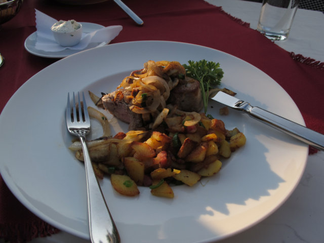 German pork meal with potatoes.