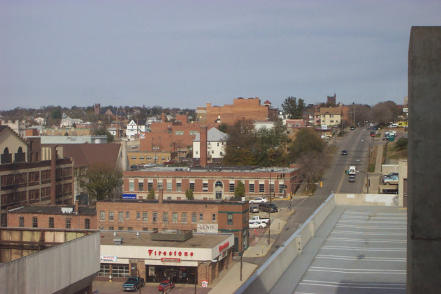 Sioux City's Downtown Area, from a hotel window 8 stories up.