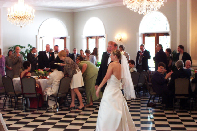 Groom and wife, dancing.