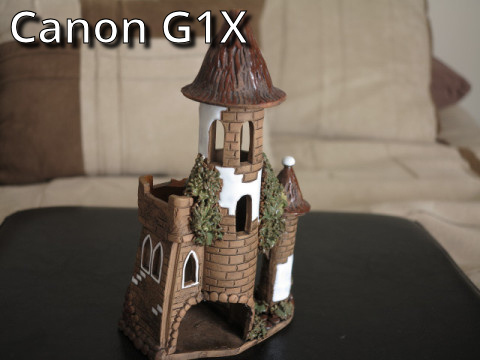 G1X zoomed in  macro capture of a ceramic castle.