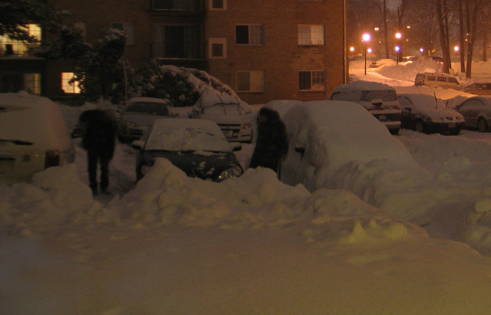 The Civic, with two people talking on either side.