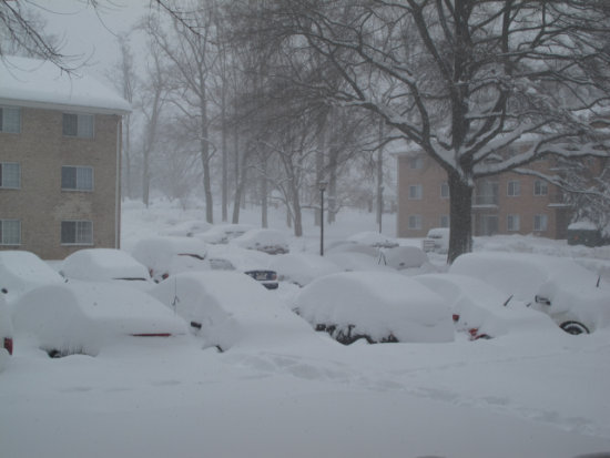 Snow.  Lots of it, again, still falling.