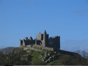 It's a big, old castle, off in the distance.