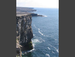 Cliffs, ocean, at Dun Aengus.